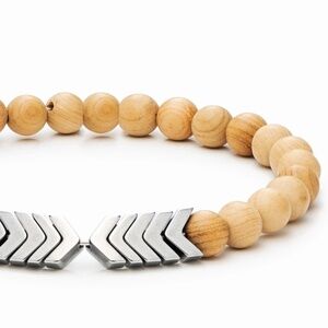 Vitality - Silver Sacred Arrow Wood Diffuser Bracelet